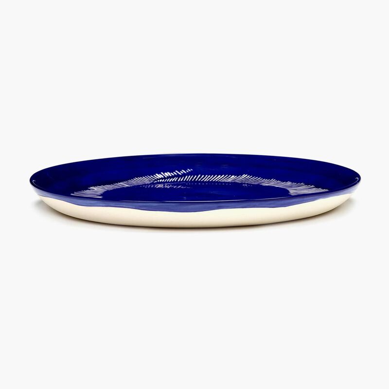 Ottolenghi Feast Plate M Dark Blue White Stripes Set Of 2 image number 2